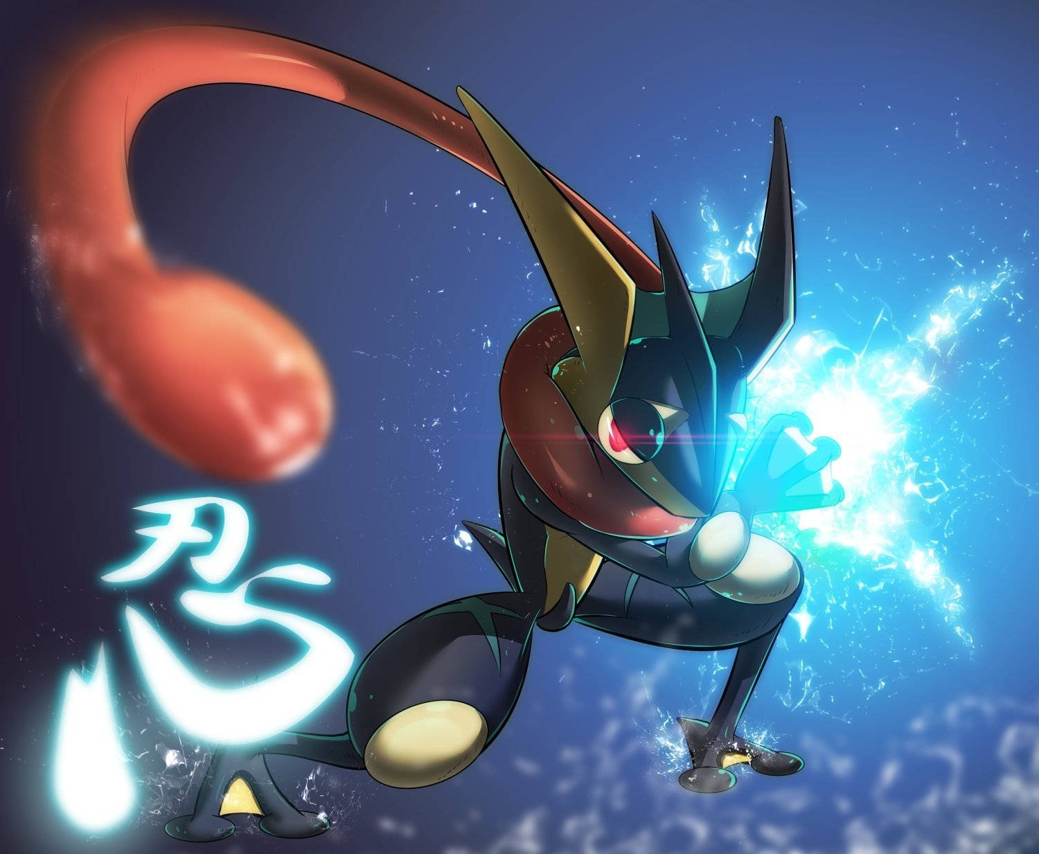 Greninja With Blue Light Cool Pokemon Wallpaper