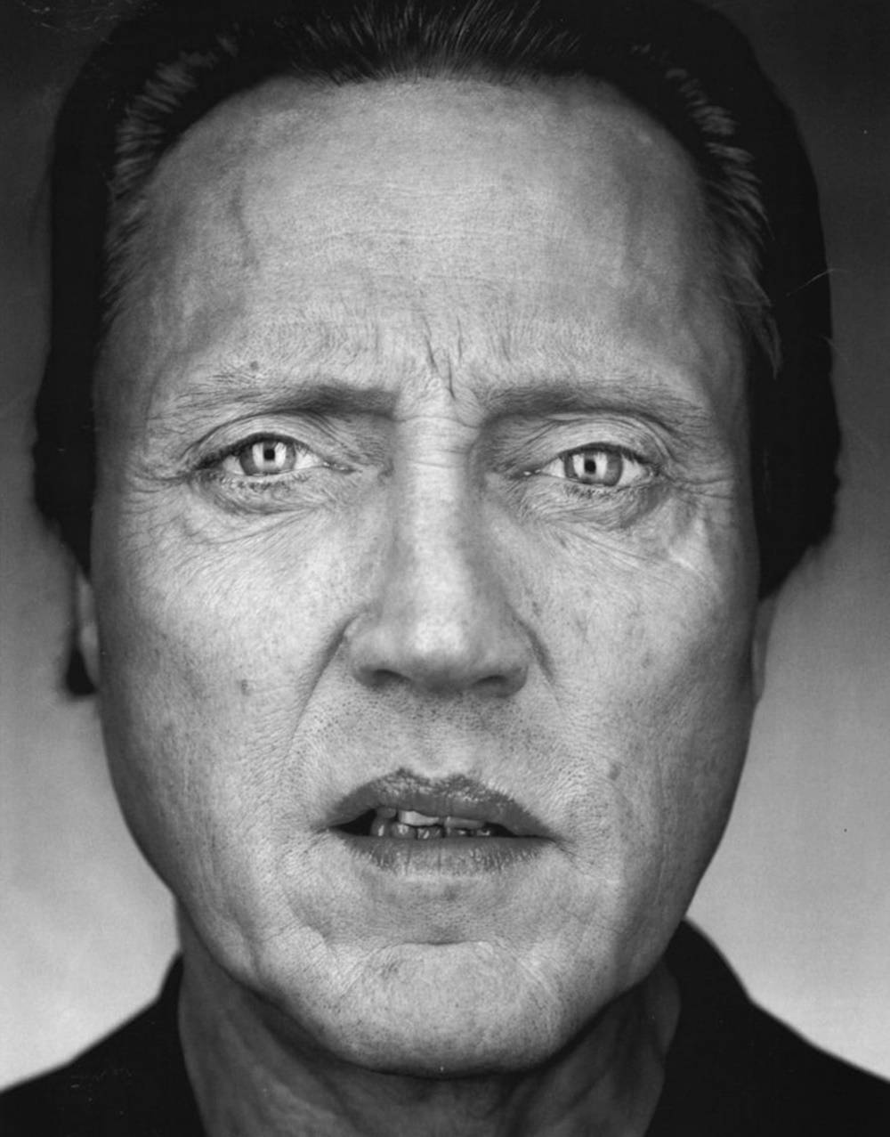 Greyscale Portrait Of Christopher Walken Wallpaper