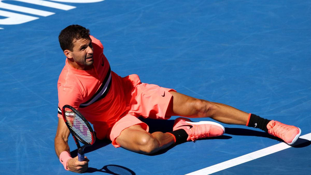 Grigor Dimitrov Wearing Neon Tennis Outfit Wallpaper