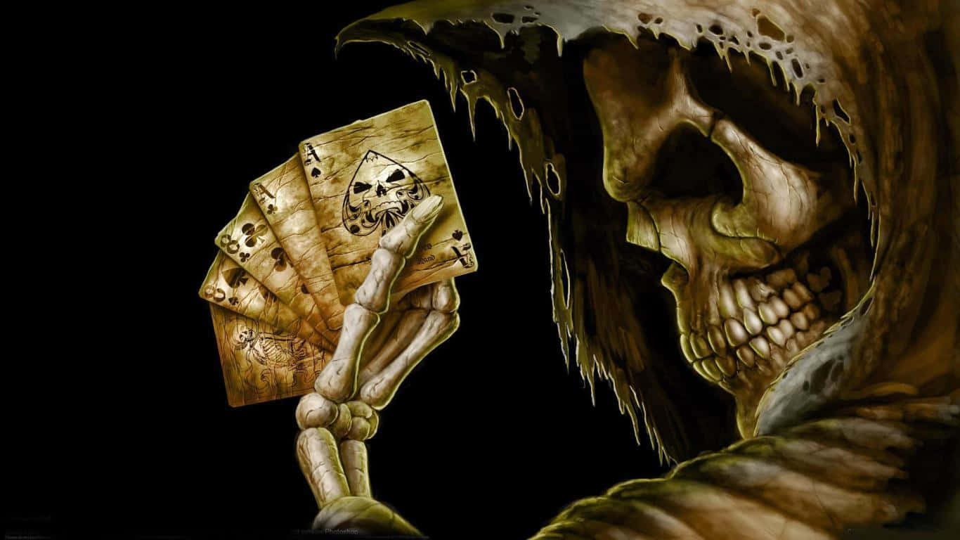 Grim Reaper Card Game Horror Art Wallpaper