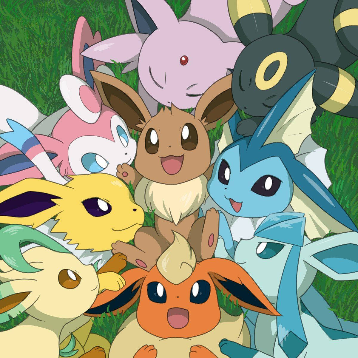 Group Of Cute Eeveelutions Wallpaper