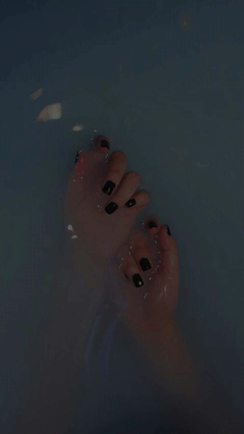 Grunge Tumblr Aesthetic Black Nail Polish Wallpaper