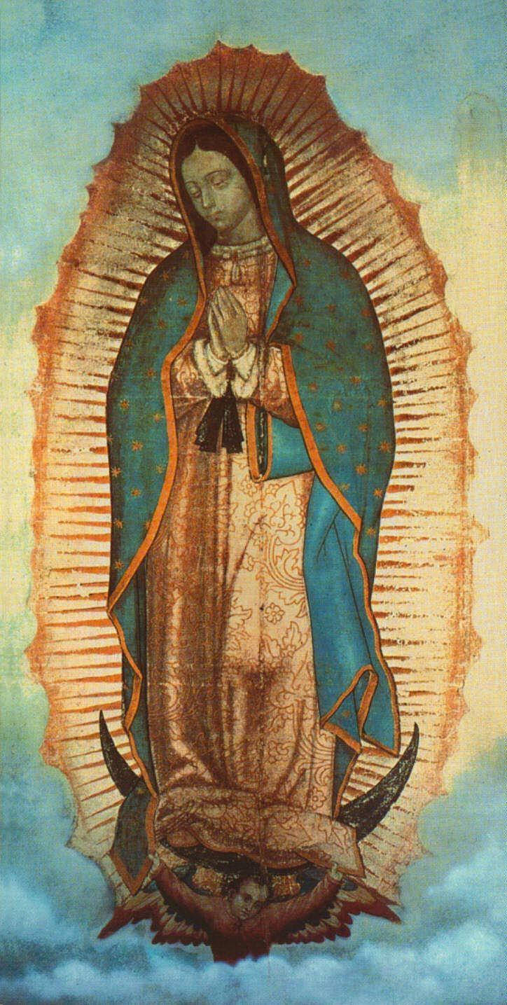 Grungy Light Blue Virgen De Guadalupe Wallpaper