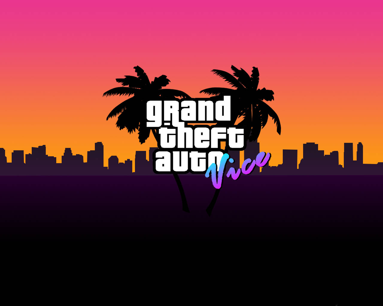 Gta Vice City Game Title Art Wallpaper