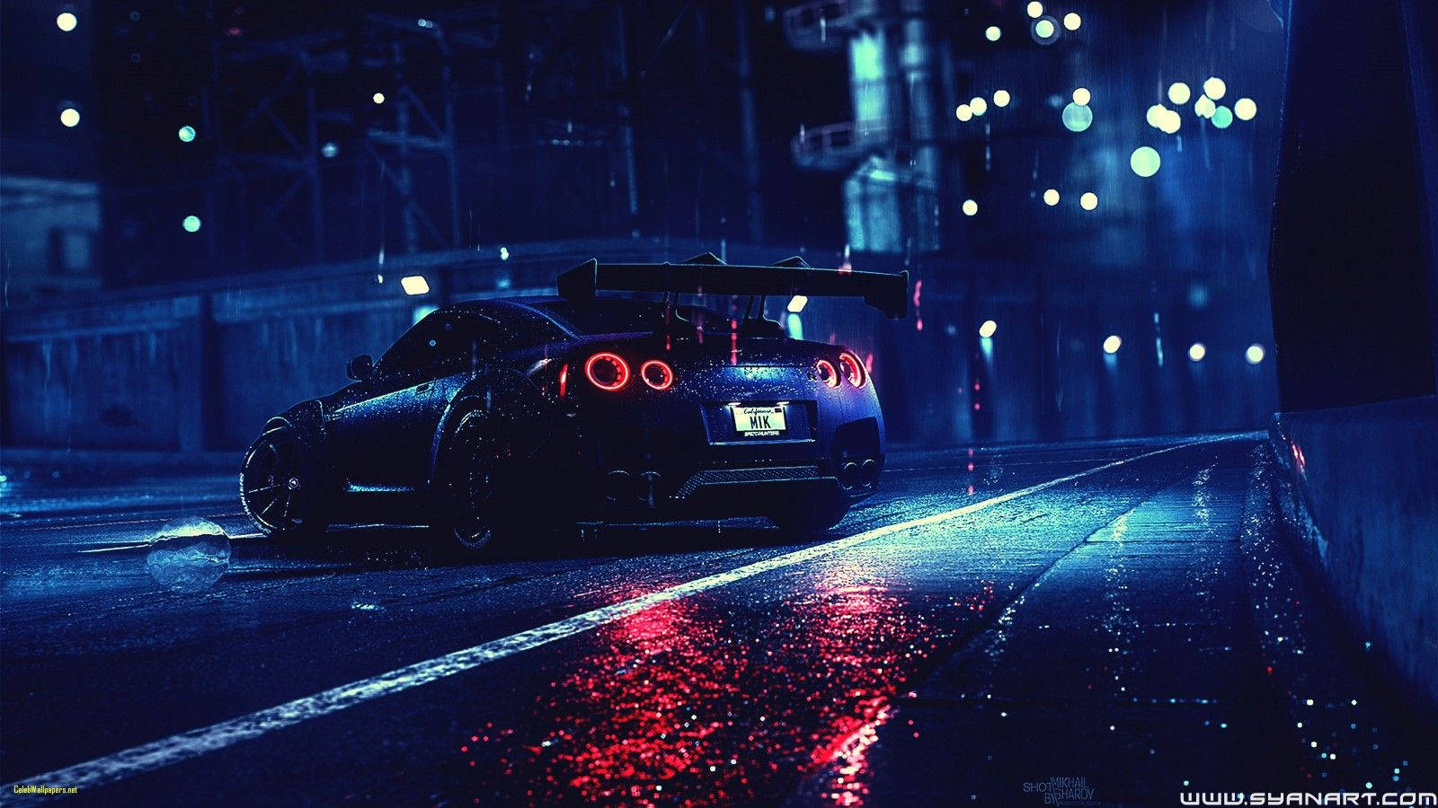 Gtr R35 Black Car Wallpaper