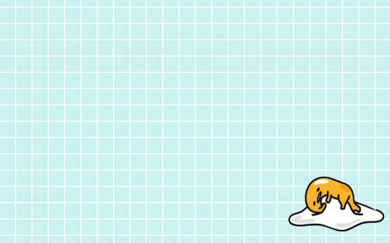 Gudetama Blue Grid Lines Wallpaper