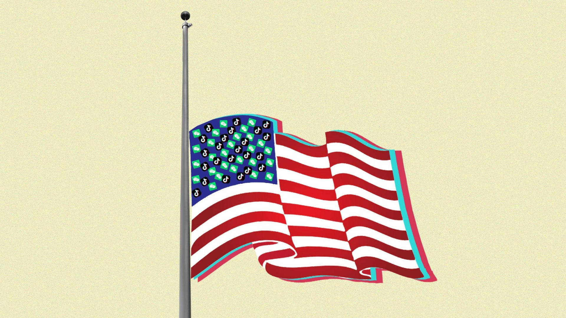 Half-mast American Flag Hd Wallpaper