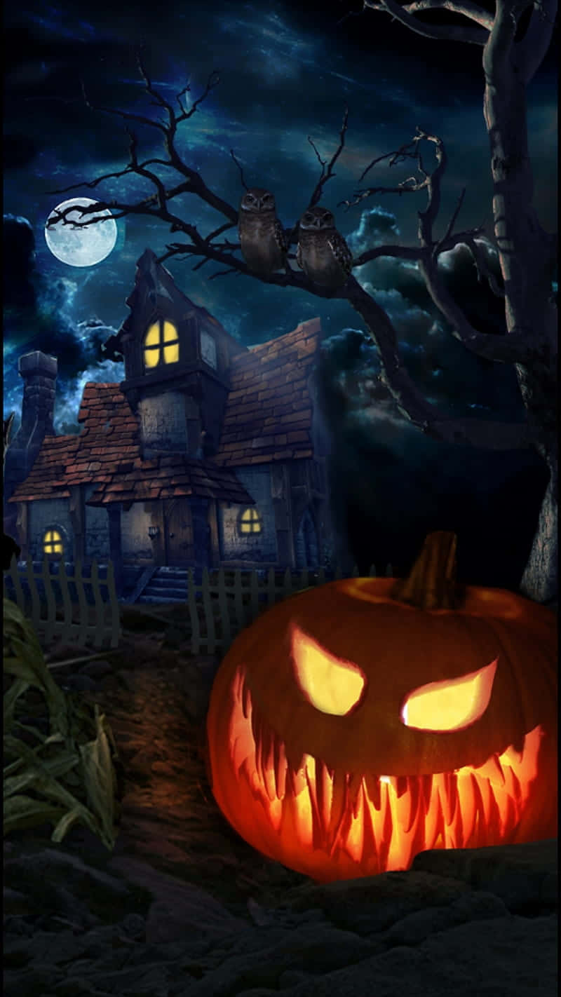 Halloween Pumpkins In The Dark Wallpaper