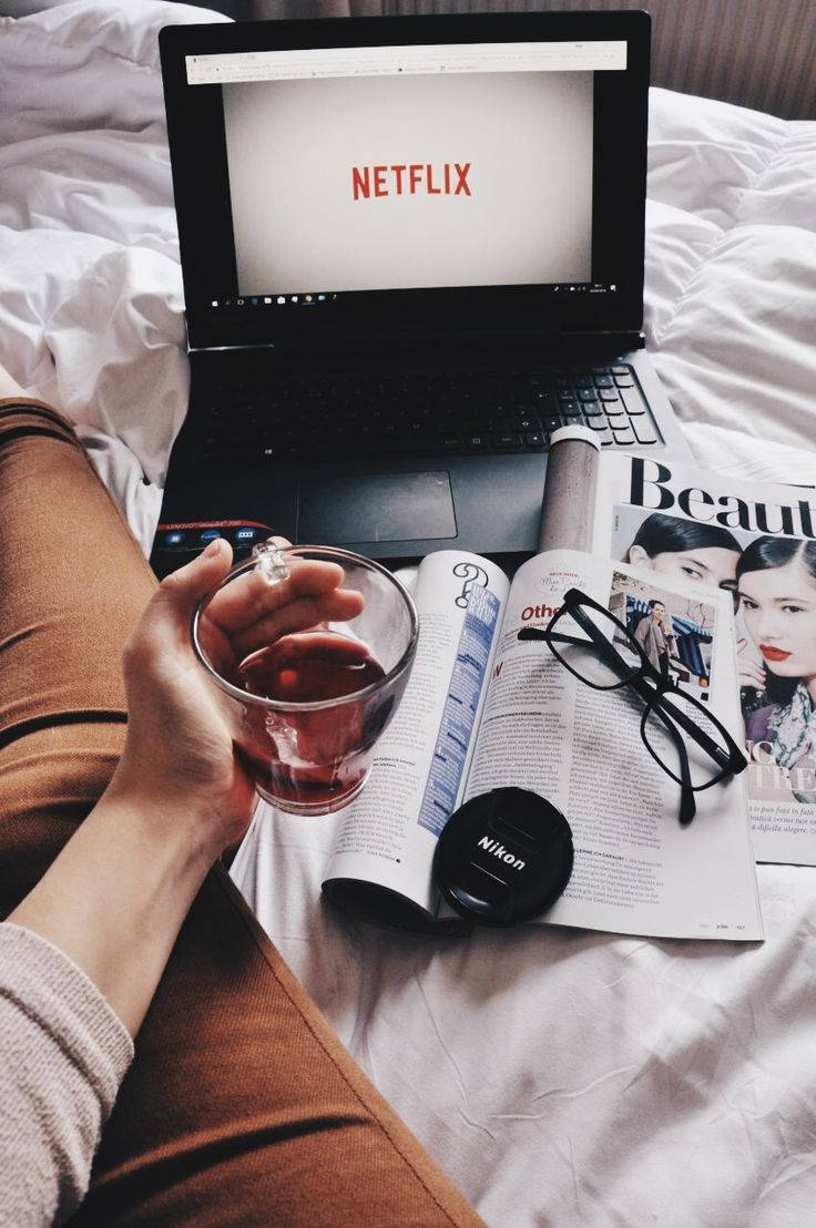 Hand Holding Coffee Pov With Laptop Wallpaper