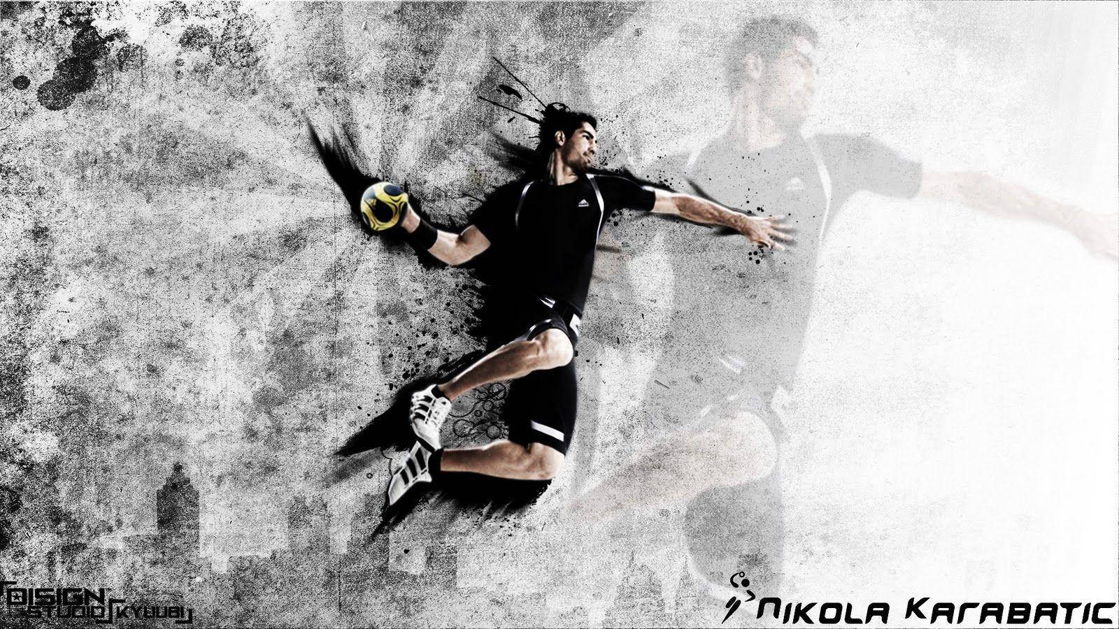 Handball Inked Art Wallpaper