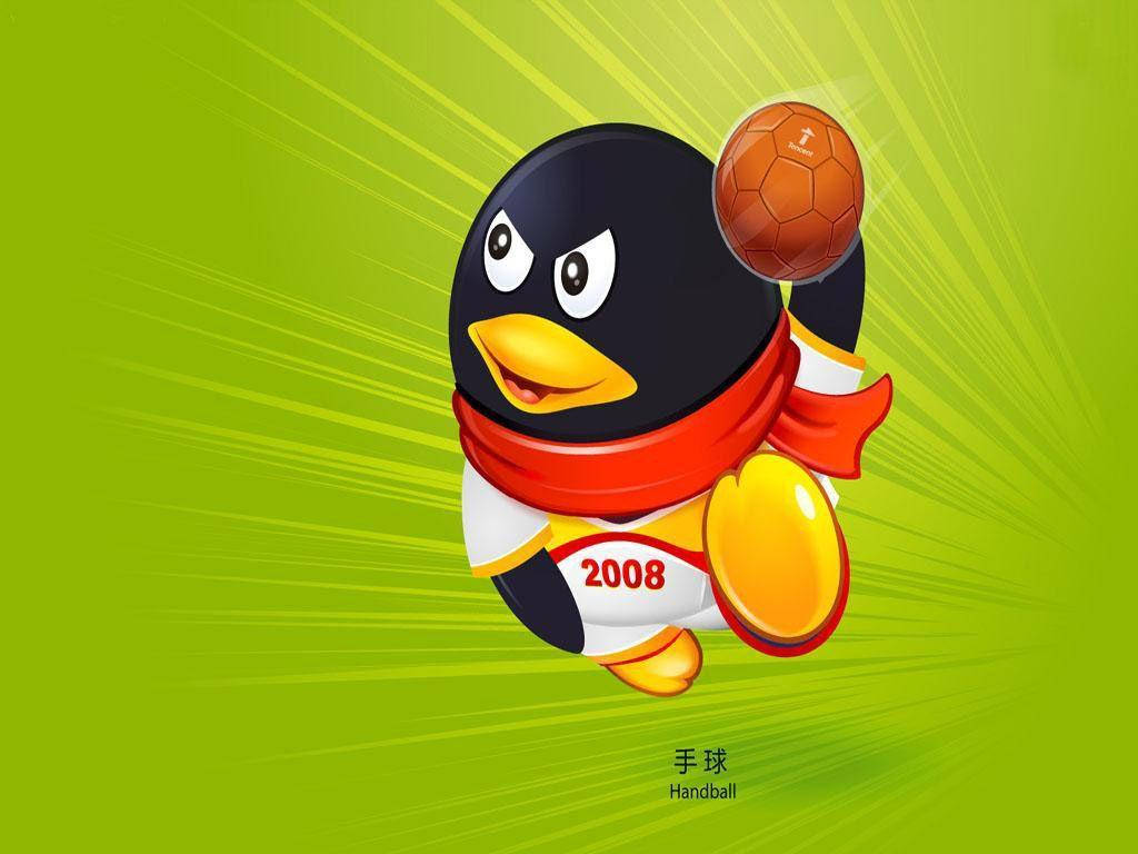 Handball Penguin Art Wallpaper