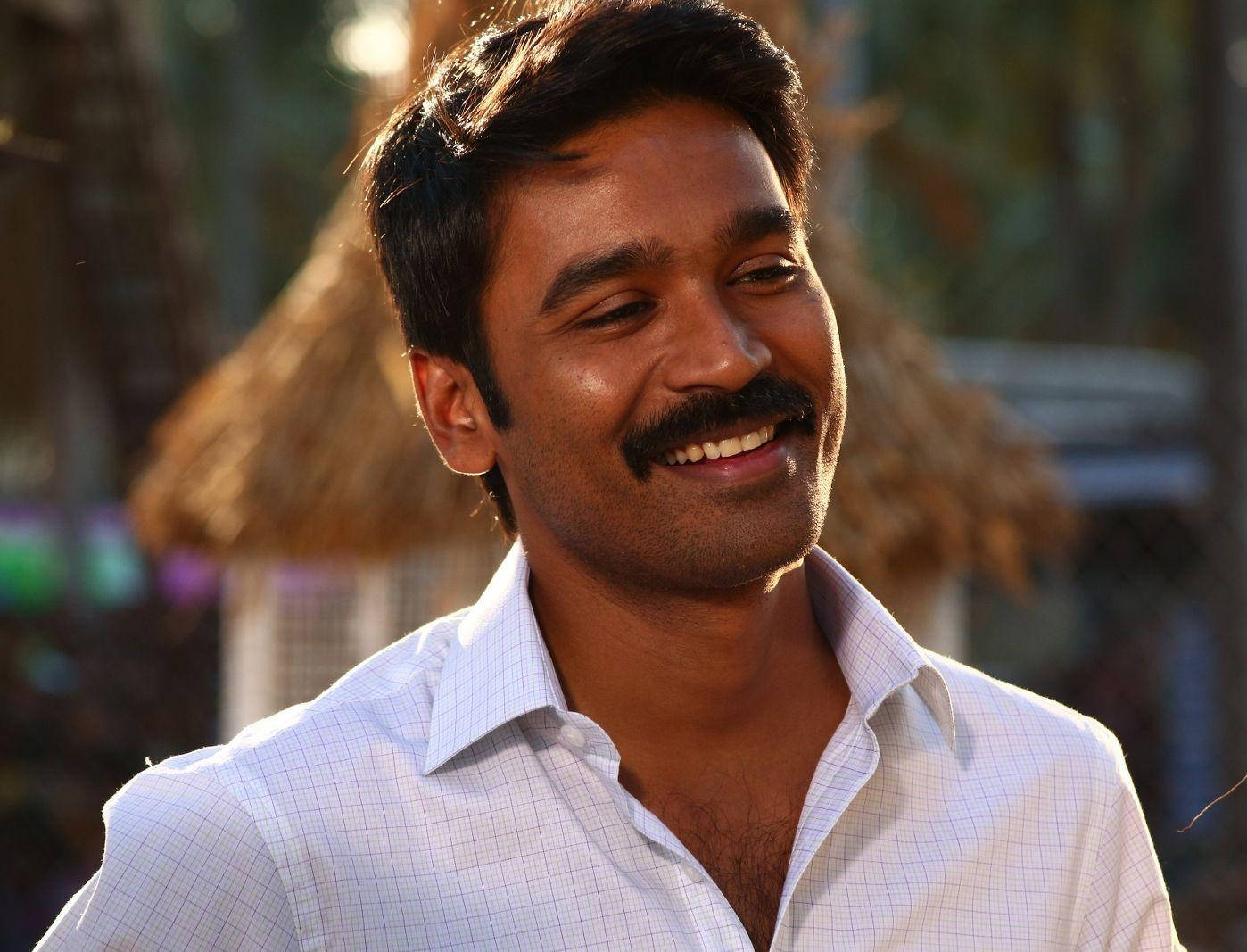 Handsome Dhanush White Shirt Wallpaper