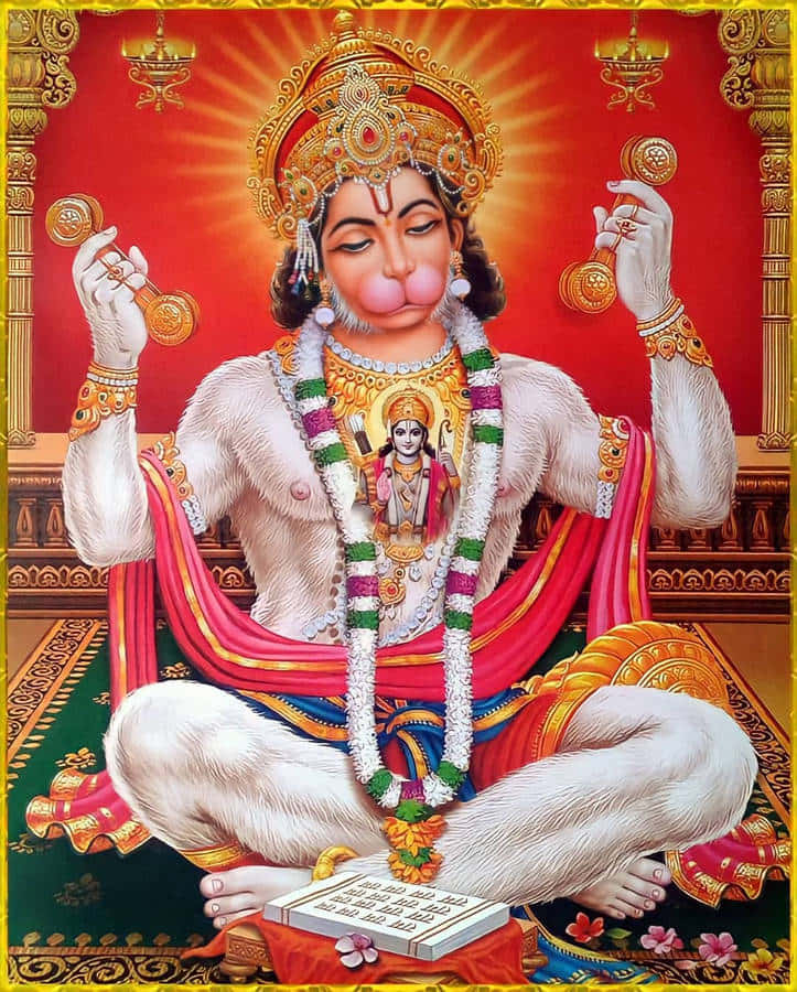 Hanuman_with_ Rama_ Portrait Wallpaper