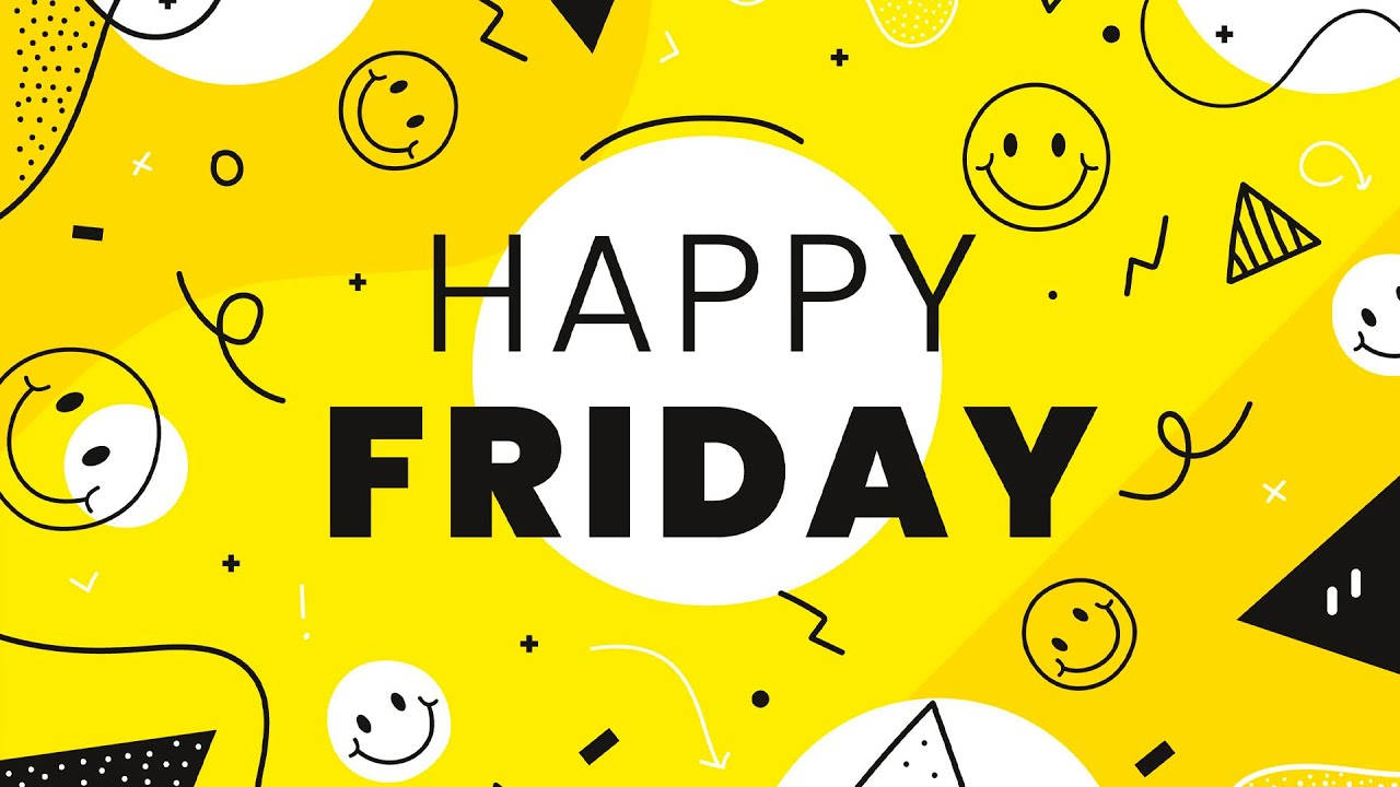 Happy Friday Yellow Doodle Wallpaper