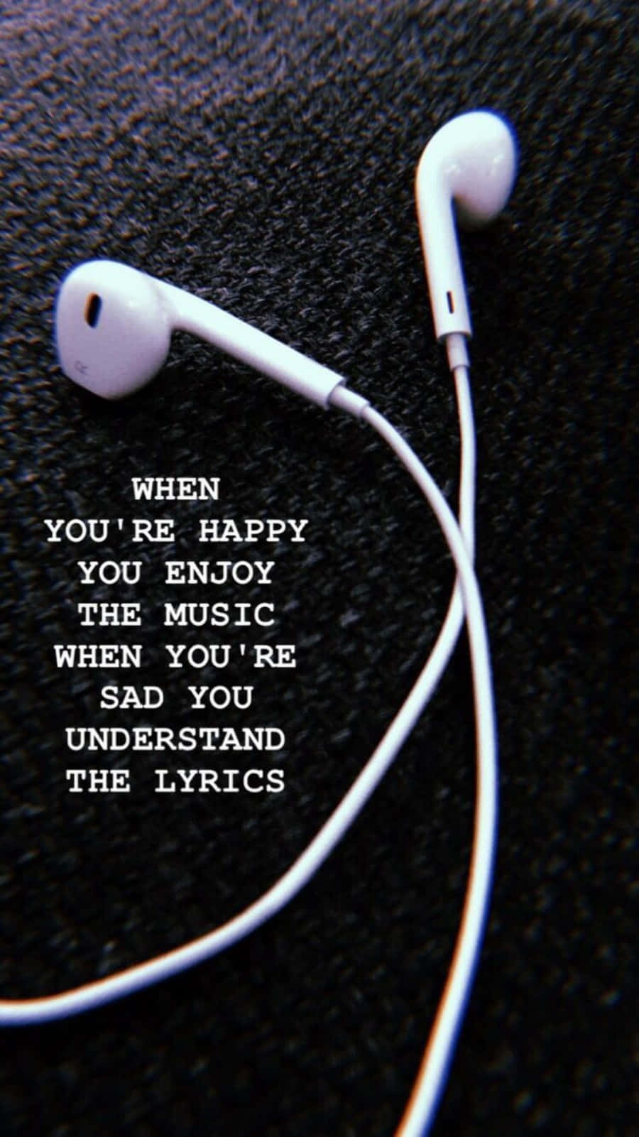 Happy Music And Sad Lyrics Quote Wallpaper