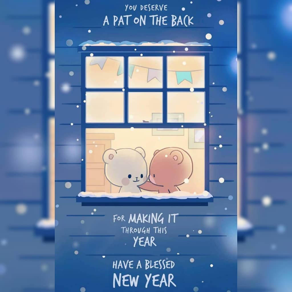 Happy New Year Milk And Mocha Bears Wallpaper