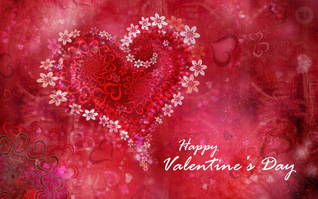 Happy Valentine’s Day Floral Heart Wallpaper