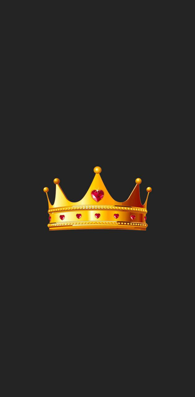 Heart-shaped Jewels King And Queen Crown Wallpaper