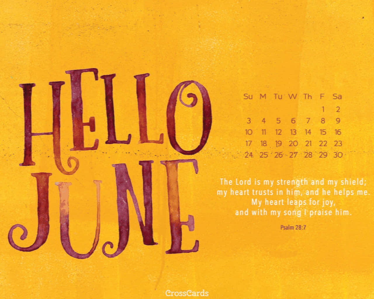 Hello June Calendar Wallpaper Wallpaper