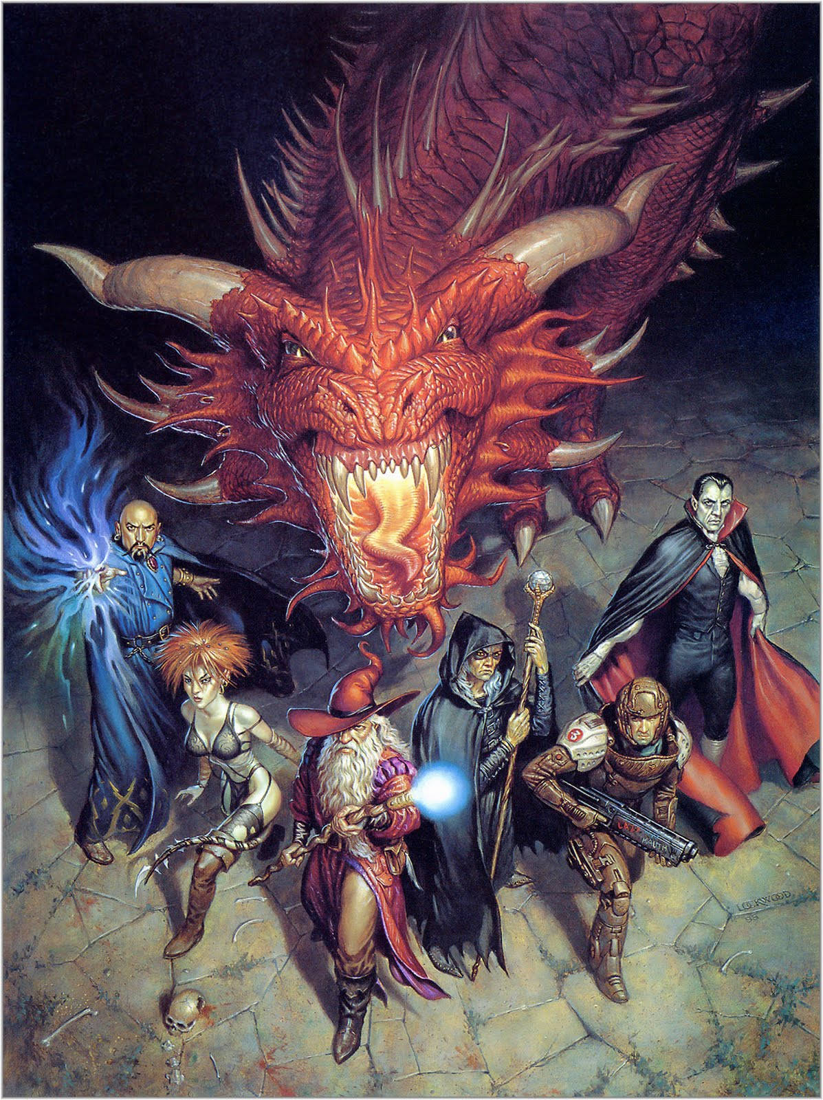 Heroes Fight A Mighty Red Dragon From Dungeons And Dragons Wallpaper
