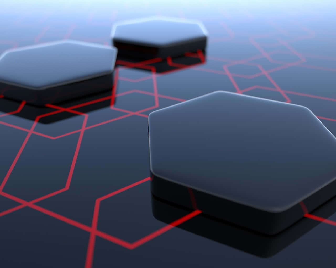 Hexagonal Network3 D Render Wallpaper