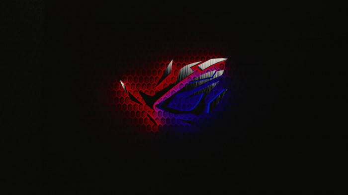 Hexagonal Red And Blue Asus Rog Logo Wallpaper