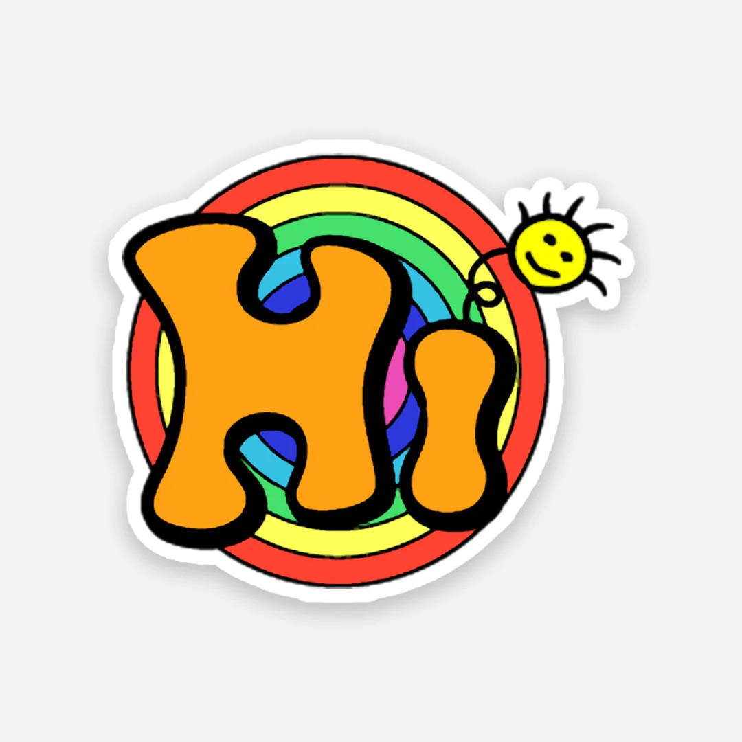 Hi Greeting On A Circle Rainbow Wallpaper