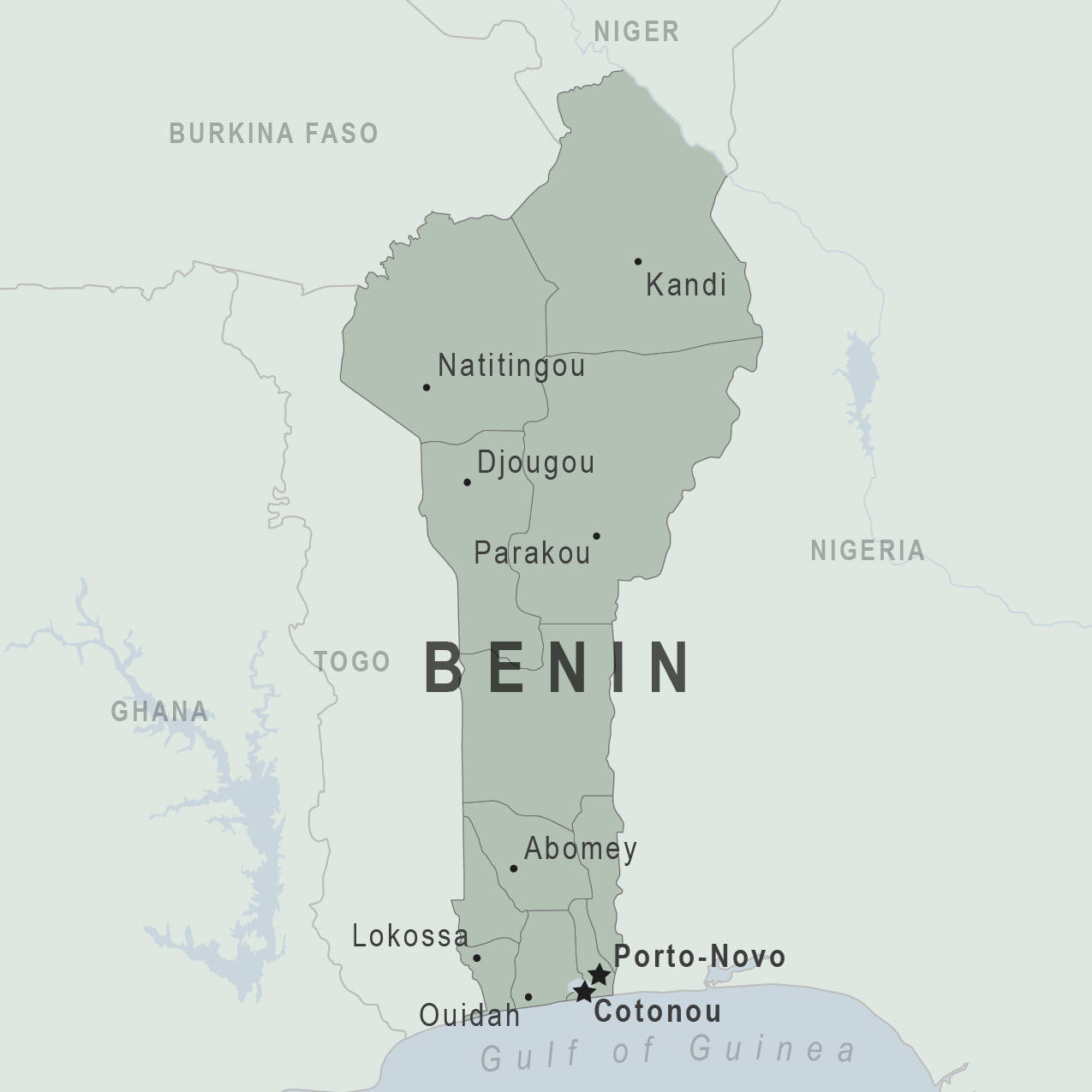 High Resolution Detailed Map Of Benin Wallpaper