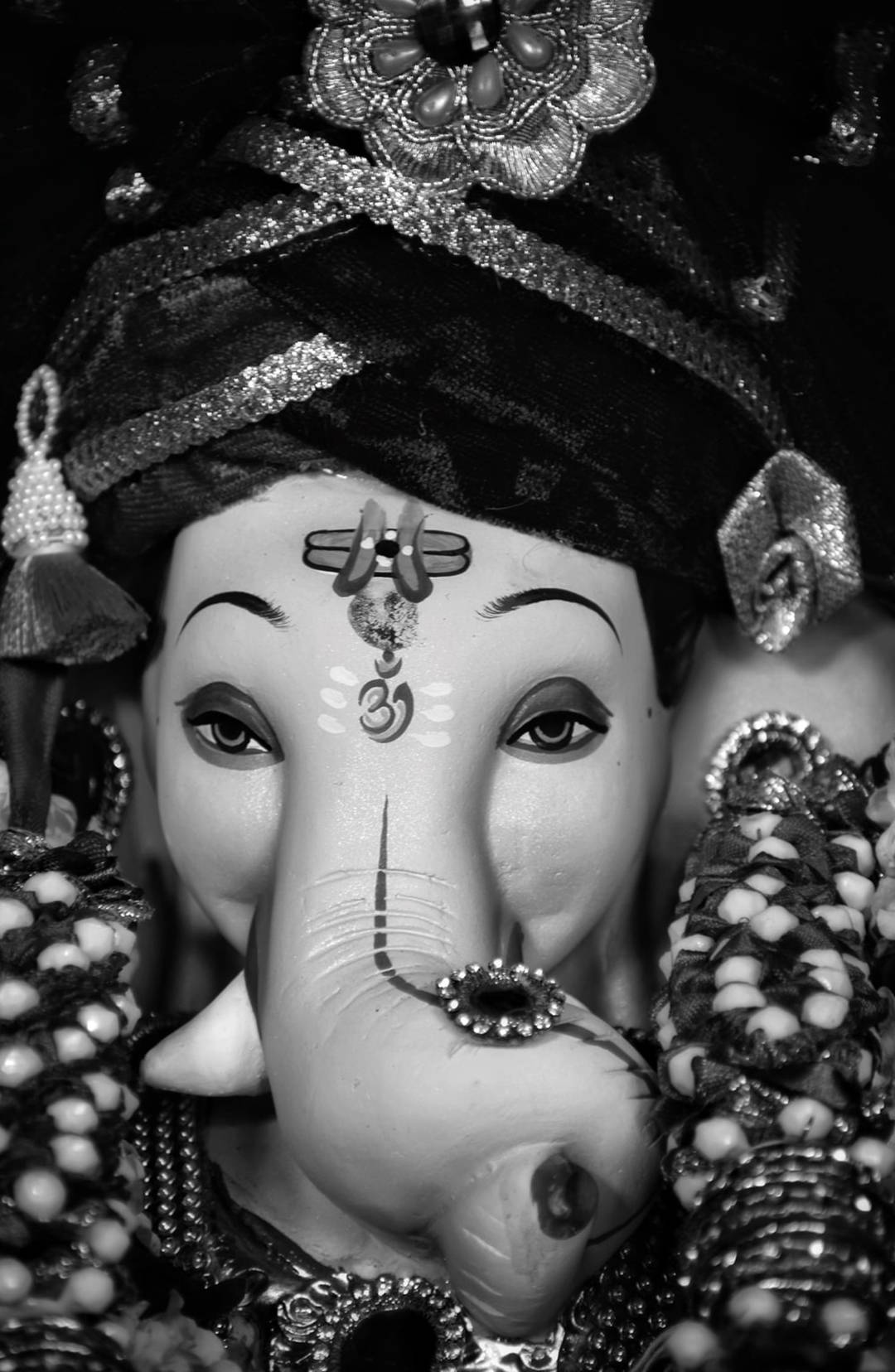 Hindu Ganesh Black And White Wallpaper