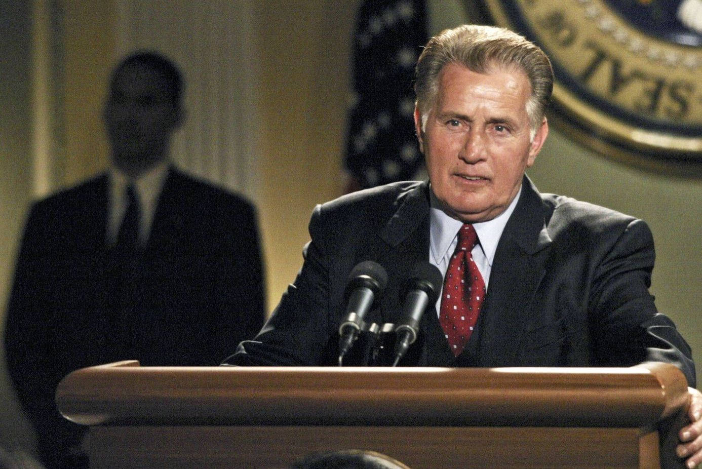 Hollywood Legend Martin Sheen In A Scene From 'the West Wing' Wallpaper