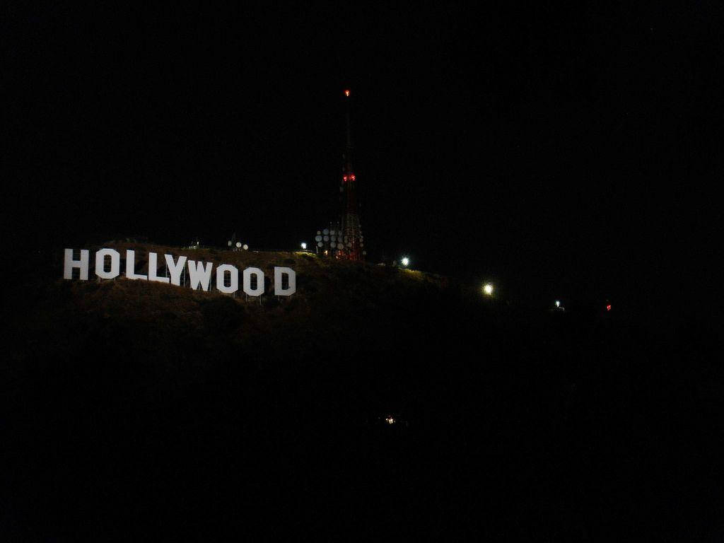 Hollywood Sign Amid The Dark Wallpaper