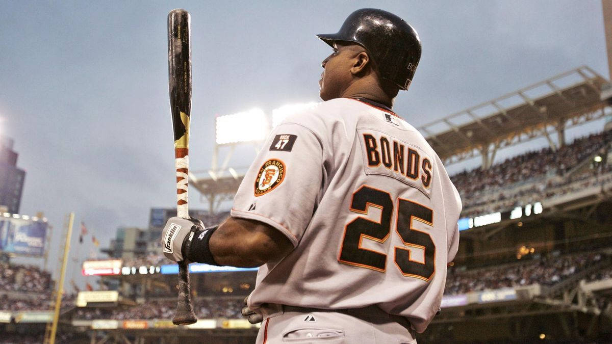 Home Run King Barry Bonds In Action Wallpaper