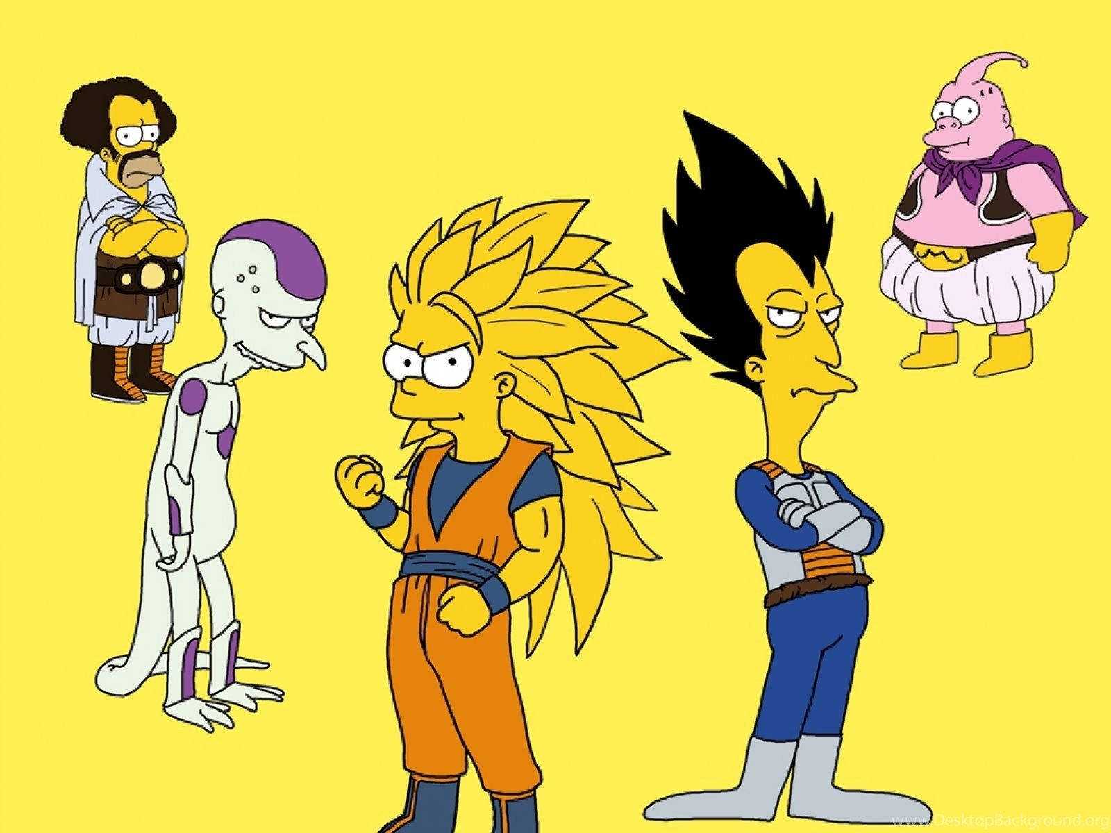 Homer Simpson Funny Dragon Bal Parody Wallpaper