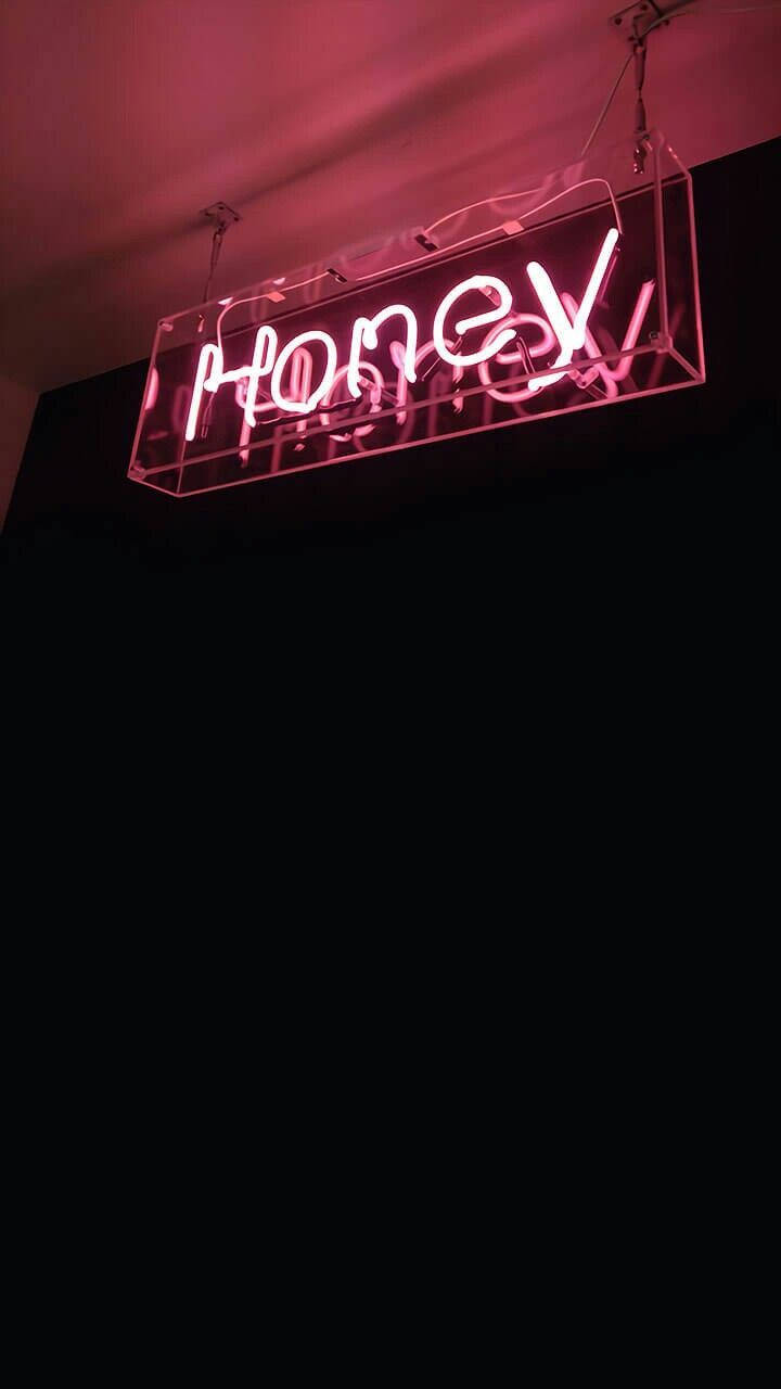 Honey Black Neon Aesthetic Wallpaper