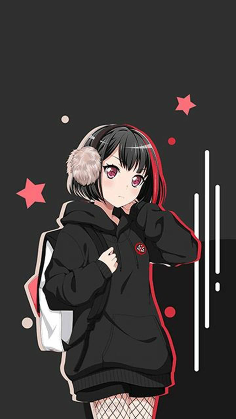 Hooded Anime Girl Phone Wallpaper