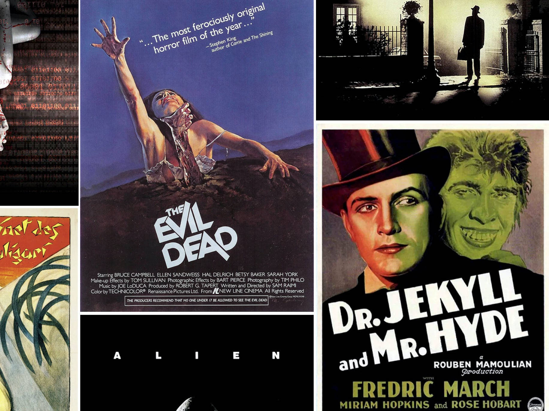 Horror Movie Collage Old Films Wallpaper