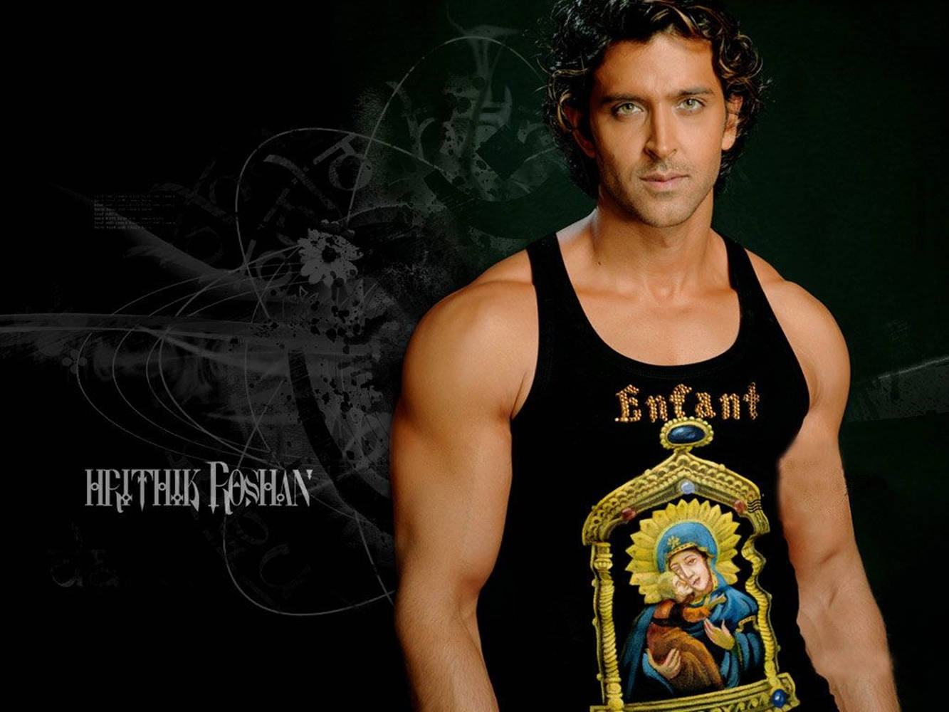 Hrithik Roshan Body Black Aesthetic Shirt Wallpaper