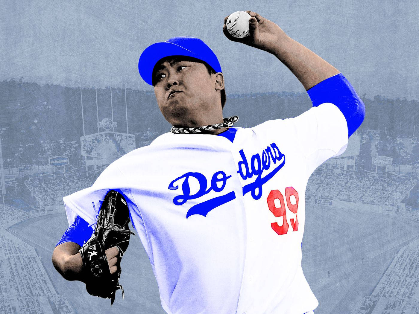 Hyun Jin Ryu Baseball Pitch Artwork Wallpaper