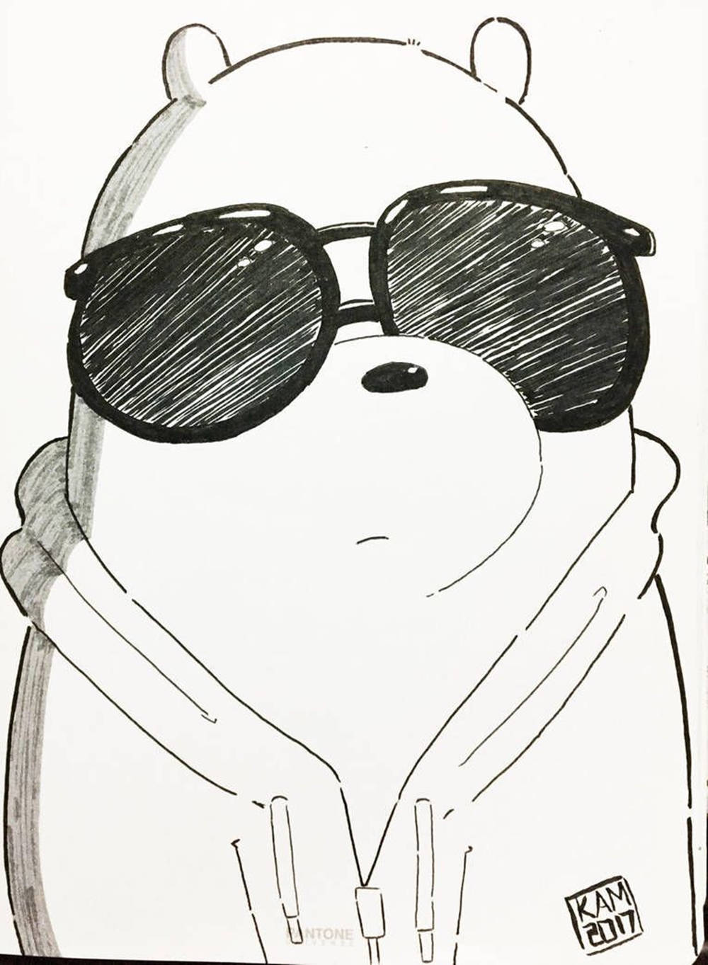 Ice Bear Cartoon Digital Drawing Wallpaper