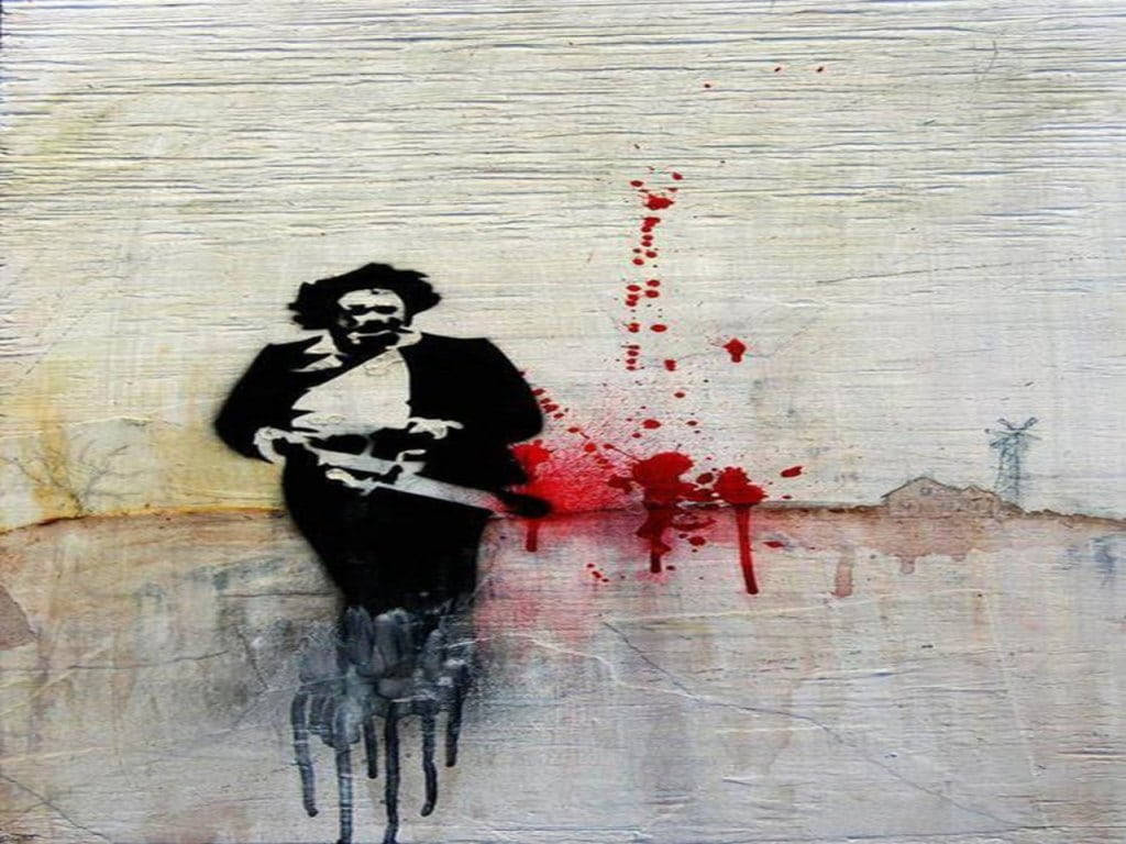 Iconic Horror Unleashed - Abstract Art Of Leatherface Wallpaper