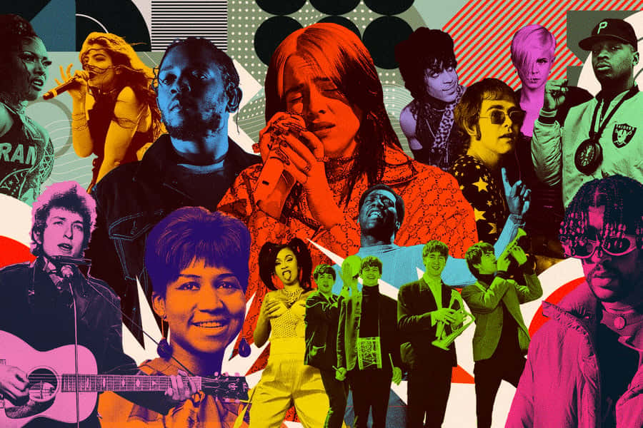 Iconic Musicians Collage Wallpaper