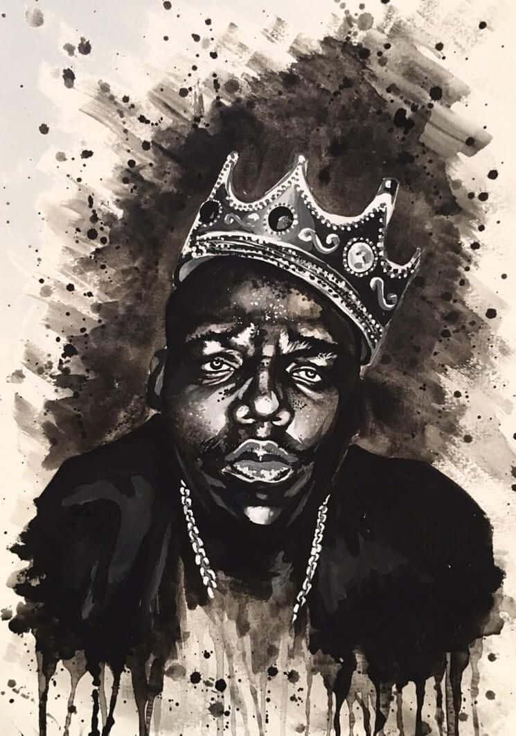 Iconic Portrait Of Notorious B.i.g, The King Of East Coast Rap Wallpaper