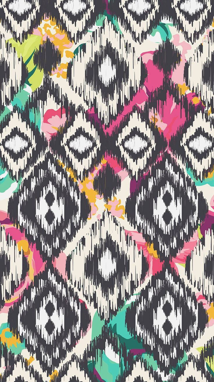 Ikat Boho Pattern Wallpaper