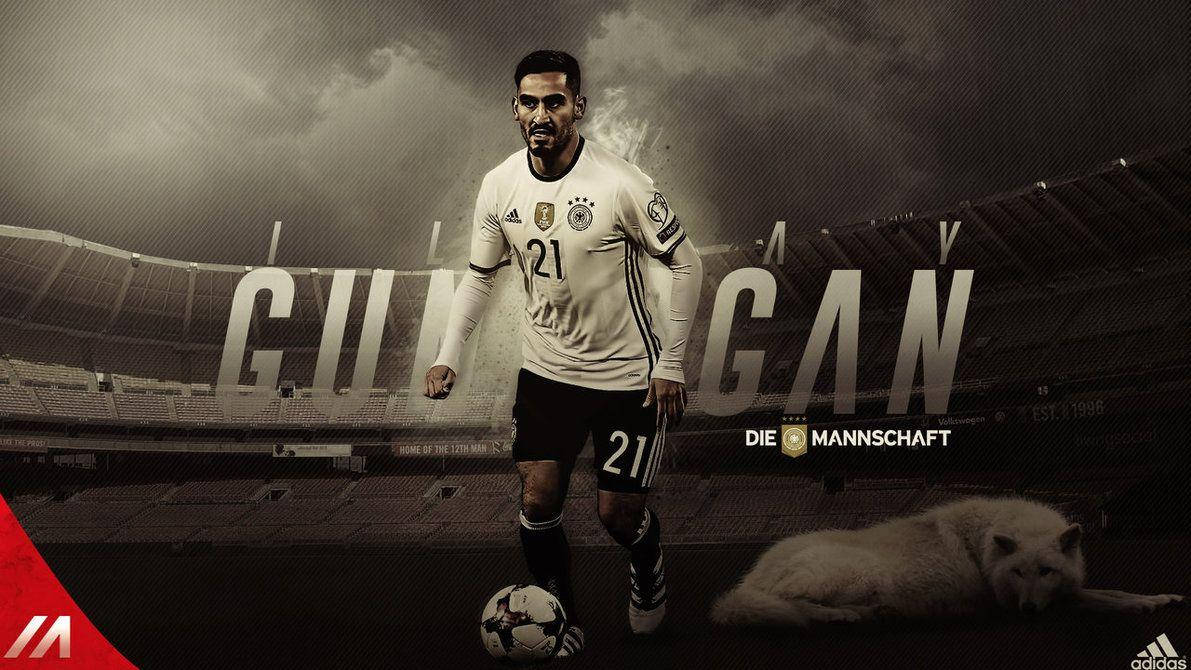 Ilkay Gundogan Full Body Monochrome Wallpaper