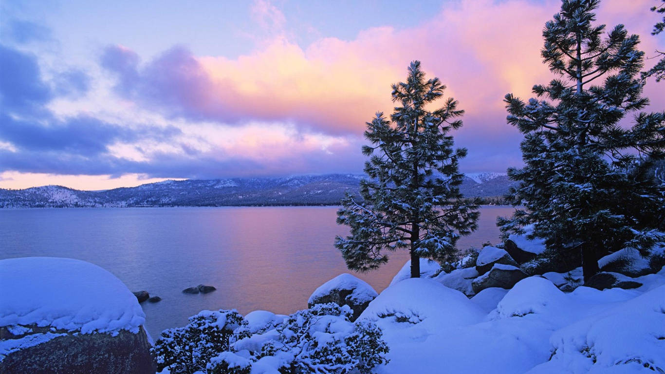 Image A Scenic Winter Landscape Wallpaper