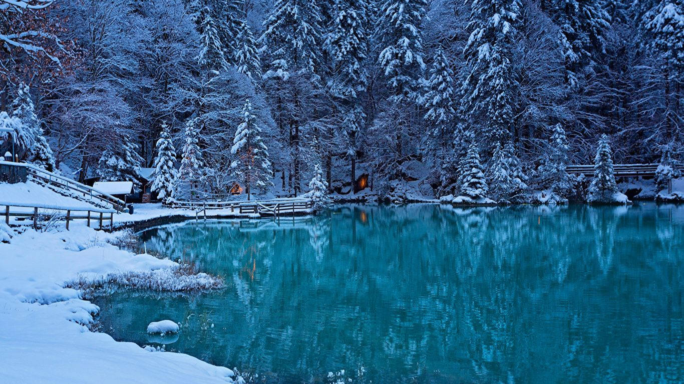 Image Snow-covered Country Road During Wintertime Wallpaper