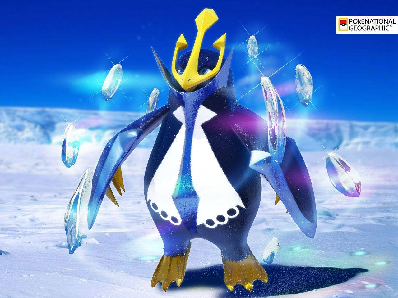 Impressive Empoleon Ice Attack In Game Wallpaper