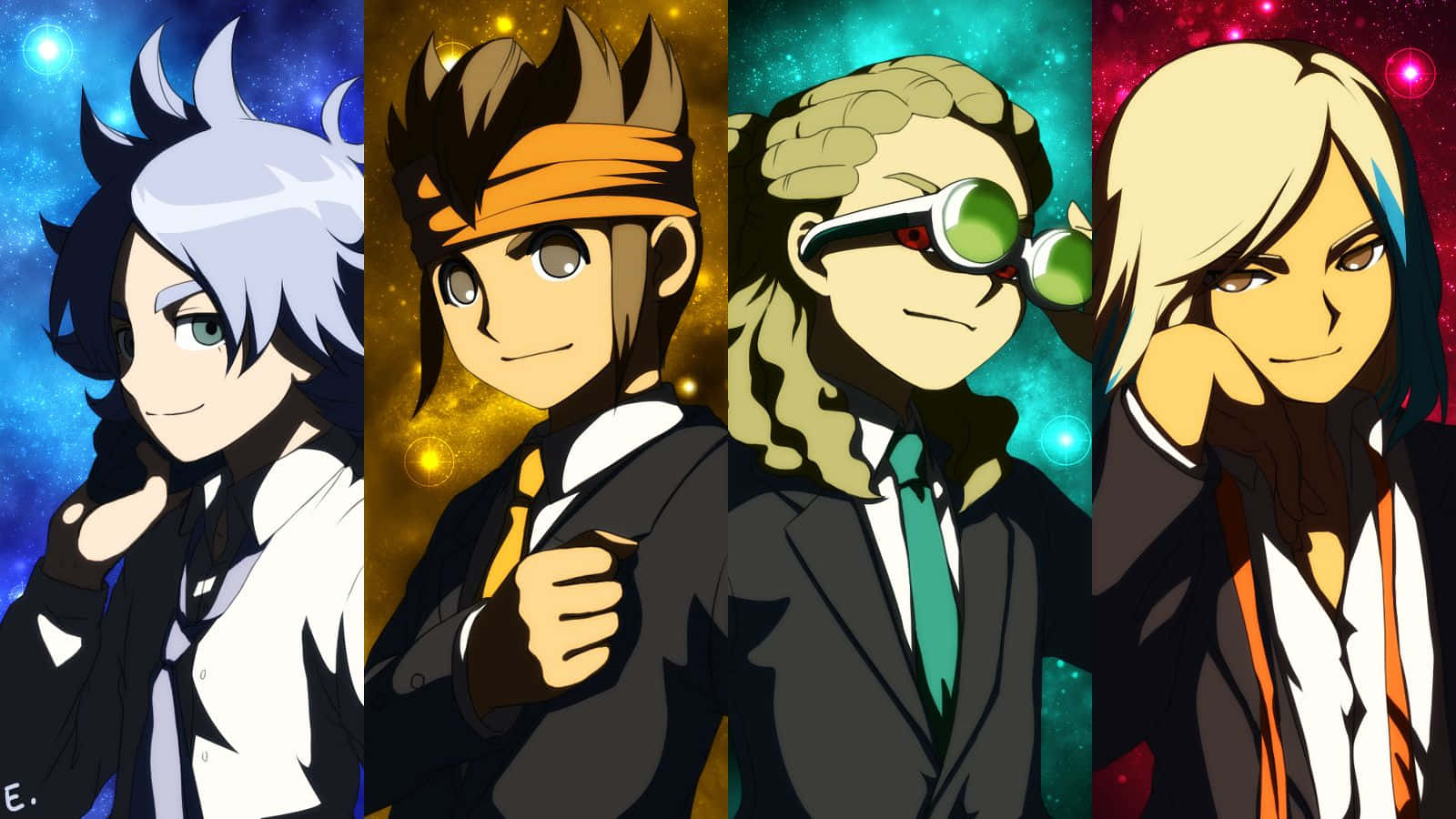 Inazuma Eleven Characters Cosmic Background Wallpaper