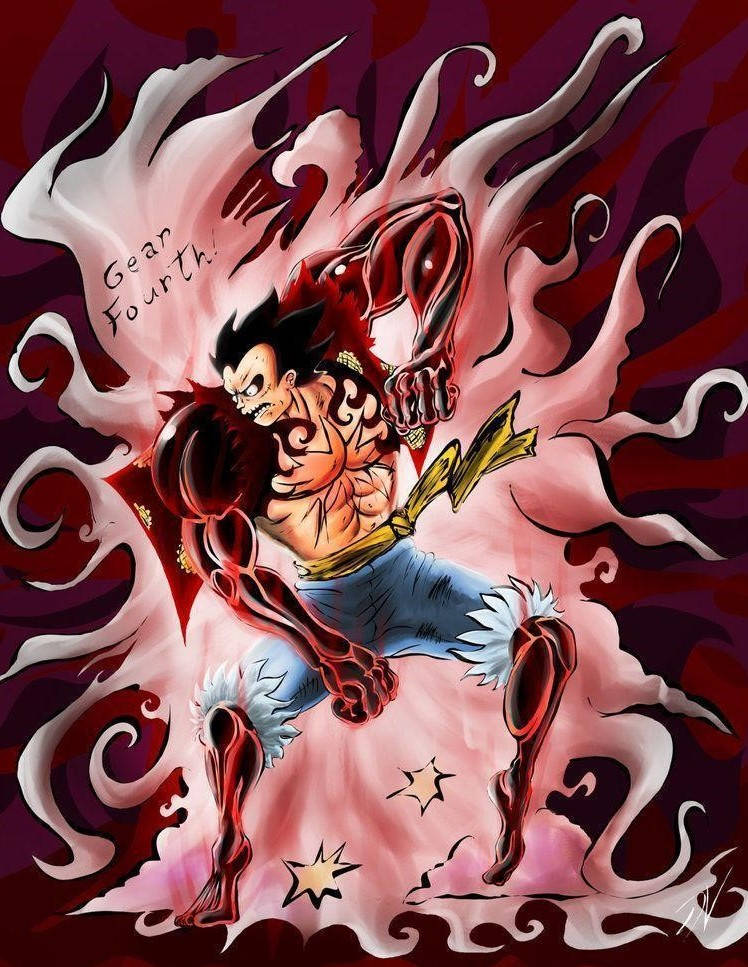 Incredible Digital Artwork Of Luffy Gear 4 Wallpaper