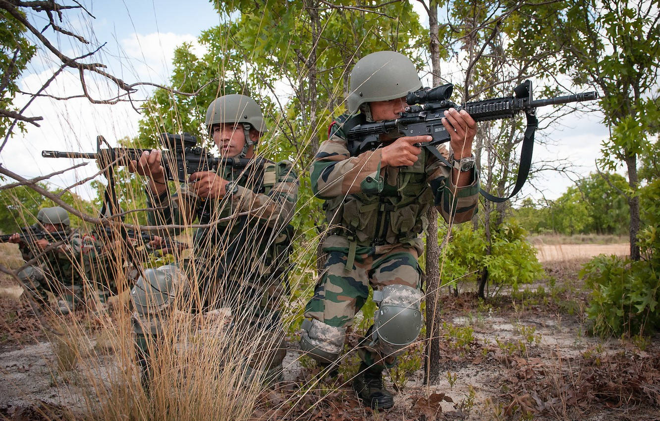 Indian Soldiers On Field Wallpaper